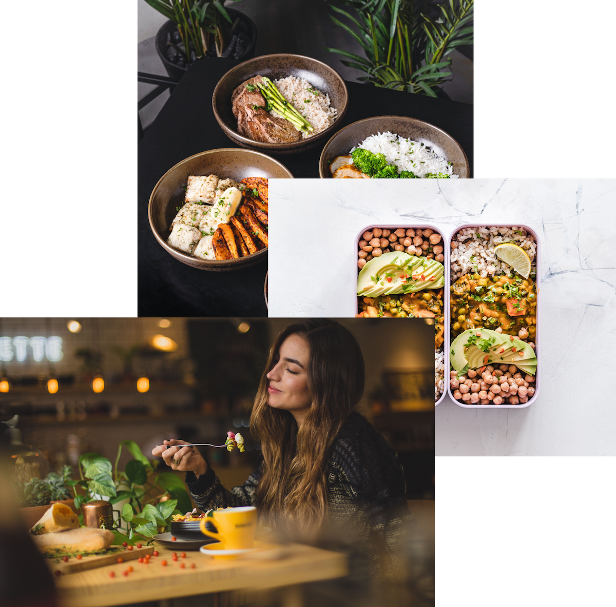 A woman enjoying food